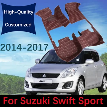 Изготовленные на заказ модные кожаные автомобильные коврики для Suzuki Swift Sport 2014 2015 2016 2017 Автомобильные ковровые дорожки, Накладки для ног, Аксессуары