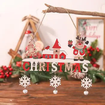 Долговечное Рождественское украшение, Очаровательные рождественские деревянные подвески, праздничные украшения в виде Санта-Клауса, Лося, снеговика, для дома