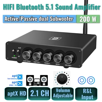 aptX HD Bluetooth 5.1 Усилитель Звука 2.1-Канальный Беспроводной Аудио Сабвуфер 100 Вт + 50 Вт x2 Усилитель Управления Басами и Высокими Частотами Для Домашнего Кинотеатра