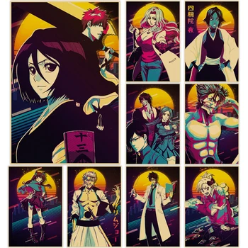 Классический плакат с отбеливателем, картина с изображением аниме на стене, HD Печать изображений персонажей, винтажная Крафт-бумага для домашнего декора спальни мальчиков