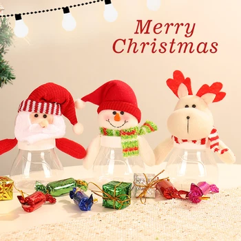 Рождественская банка для конфет, бутылка для хранения, подарочный пакет Санта-Клауса, рождественские украшения для дома, Рождественская коробка сладостей, подарки для детей