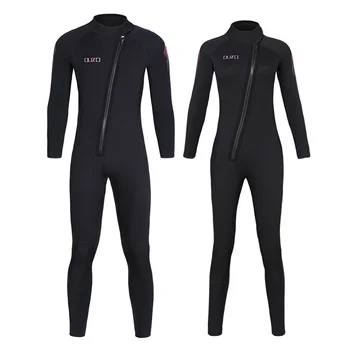 5 мм Неопреновый гидрокостюм для мужчин и женщин, Передняя косая молния, цельный костюм для подводного плавания, серфинг, подводное плавание, зимний термальный купальник