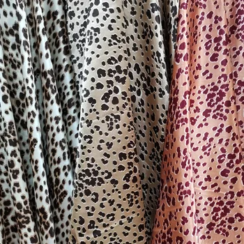Леопардовый Атласный Оттенок Принт Точечная Шапочка шарф Лента Платье Пижама Тильда Декоративная Ткань