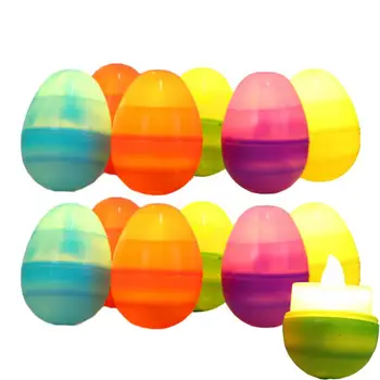 Светящиеся пасхальные яйца 12 ШТ, наполнители для пасхальных корзин, игрушки на Пасху, конфеты, шоколад, подарочные игрушки, коробки в форме яйца, пасхальный декор