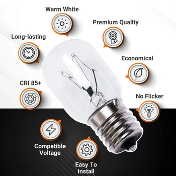 Сменная деталь Для микроволновой лампы 40 Вт E17 125V - Точно подходит Для микроволновых печей Whirlpool и лавовых ламп - Упаковка из 6 штук
