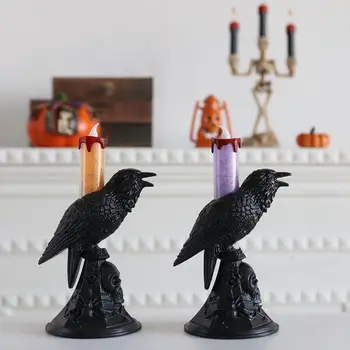 Реалистичная статуя Черного Ворона, лампа-свеча 