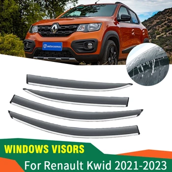 Козырек на окно автомобиля для Renault Kwid BW 2022 Аксессуары 2015 ~ 2023 Боковые стекла автомобиля, Козырьки от дождя, Защита для бровей, Солнцезащитные Аксессуары