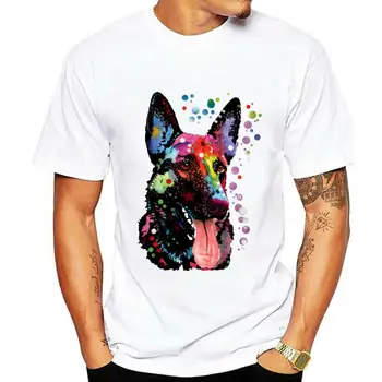 Женская футболка Немецкой Овчарки Dean Russo Multicolor Art Dog Pet Lovers Shirt