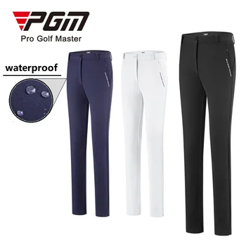 Брюки для гольфа, размер от XS до XL, Водонепроницаемые, эластичные, Тонкие, со средней талией, Прямые Повседневные женские брюки, карман на молнии, Хаки, Белый, темно-синий