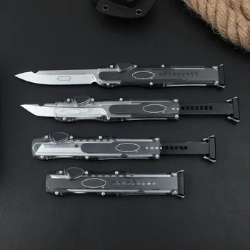 Micro OTF Tech Knife Лезвие 9CR18MOV Из алюминиевого сплава + ABS Прозрачная ручка Карманный нож для самообороны на открытом воздухе