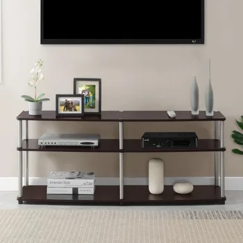 Концепции удобства Designs2Go Без инструментов 3-уровневая широкая подставка для телевизора для телевизоров до 65 дюймов (эспрессо/белый) по желанию