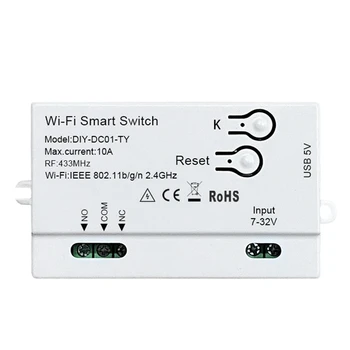Tuya Wifi Smart Switch DIY Таймер 1CH 7-32 В USB 5 В 2,4 Г Wifi Smartlife Модуль Домашней Автоматизации для Alexa Google Home IFTT