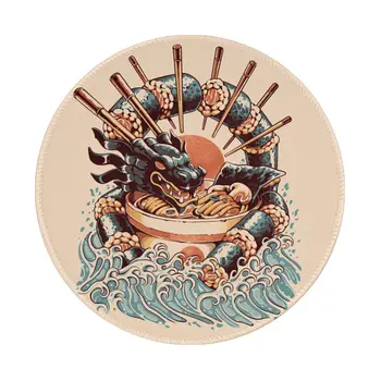 Коврик для мыши Dragon Sushi Ramen Food Japanese Great Wave Противоскользящий коврик для мыши Игровые Аксессуары На заказ Винтажные коврики для мыши своими руками