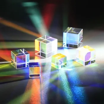 1ШТ Оптическое Стекло X-cube Дихроичный Куб Дизайн Научный Куб Призма RGB Объединитель Сплиттер Детский Подарок Физика Развивающая Игрушка