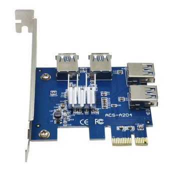PCI-E Riser Card 009S PCI для Экспресс-Множителя от 1X до 16X PCI-E x16 PCIE от 1 до 4 USB-адаптеров Для майнинга BTC Miner