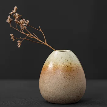 Японская дзенская керамическая ваза, ваза для сушеных цветов, настольная гидропонная маленькая ваза, домашний декор, украшения для гостиной