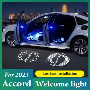 4ШТ приветственных огней на двери автомобиля Лазерный HD светодиодный проектор логотипа Автоаксессуары для Accord 2023 2024 11-я Приветственная сигнальная лампа