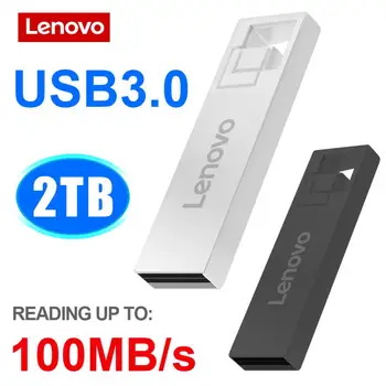 Высокоскоростной флэш-накопитель Lenovo USB 3.0, металлический флеш-накопитель, 1 ТБ, 2 ТБ, портативная водонепроницаемая память, USB-адаптер TYPE-C для флэш-диска