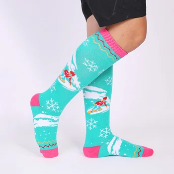 1 пара шерстяных лыжных носков Профессиональные мужские / женские носки для походов на открытом воздухе, утепленные махровые теплые носки до колен