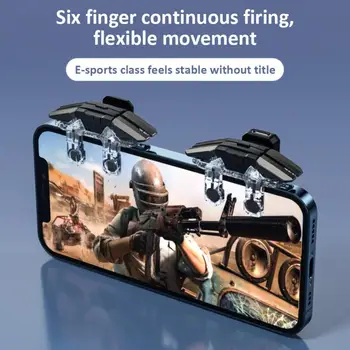 Мобильный игровой контроллер Six Fingers PUBG, геймпад, триггер, Прицельная стрельба, джойстик, ручка для Android