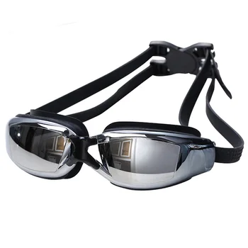 Водонепроницаемые плавательные очки для взрослых с защитой от запотевания и берушами, очки для бассейна для мужчин и женщин