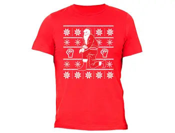 Коленопреклоненный Санта - УРОДЛИВЫЙ Рождественский свитер Снежинка На коленях Мужская Женская футболка