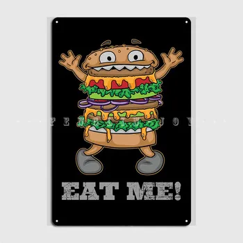 Плакат с гамбургером и чизбургером, Металлическая табличка, Паб, Пещера, Паб На Заказ, Жестяная вывеска, плакат