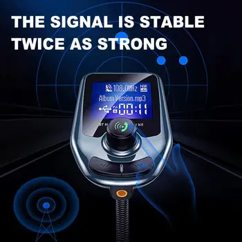 Беспроводной автомобильный Bluetooth FM-передатчик Aux Поддерживает зарядку QC3.0 высокими и басовыми частотами Музыкальный плеер Автомобильное зарядное устройство Быстрый