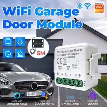 Модуль контроллера открывания гаражных ворот Tuya Smart WiFi С функциями голосового управления приложением Работает с Yandex Alice Alexa Google Home