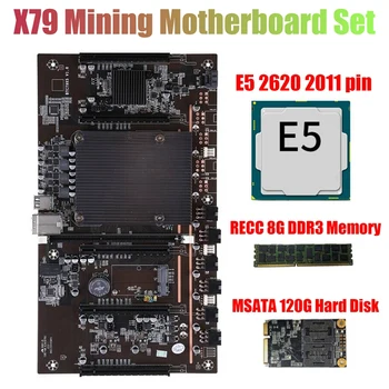 Материнская плата для майнинга X79 H61 BTC С процессором E5-2620 2011 CPU + RECC 8G Памяти DDR3 + 120G SSD С Поддержкой видеокарты 3060 3080
