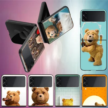 Забавный и Милый Медведь Для Samsung Galaxy Z Flip 5 4 3 Чехол Противоударный Жесткий Чехол Для Телефона Z Flip 5 5G Z Flip 5 4 5G TPU PC Hard C