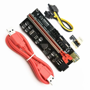 VER010S PLUS PCI-E От 1X до 16X Удлинитель Riser Card Высокоскоростная Видеокарта USB 3.0 с 8 Твердотельными Конденсаторами
