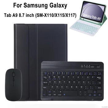 Для Samsung Galaxy Tab A9 8,7-дюймовый чехол, съемная крышка клавиатуры для Samsung Tab A9 SM-X110/X115/X117
