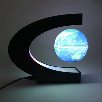 Географический Левитирующий Вращающийся ночник, 4-дюймовый круглый светодиодный глобус, Магнитный плавающий глобус, Карта мира, Школьные канцелярские принадлежности, домашний декор