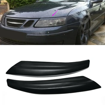 Наклейка для бровей на фары автомобиля 2шт, накладка на веко фары, защита переднего головного света, накладка на брови для Saab 9-3 2002-2007