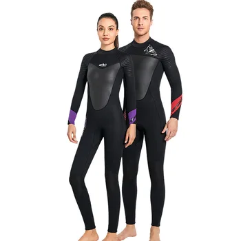 Мужской и женский цельный теплый костюм для серфинга с длинными рукавами, морозостойкий костюм для подводного плавания, Cx56, 3 мм