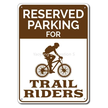Металлическая жестяная табличка для парковки велосипедов, декор Trail Rider, подарок для байкера, велосипедиста, подарок любителю велосипедов, езда на велосипеде