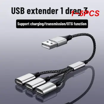 1-5 Шт. Удлинители концентратора Type C, 4-портовый USB-кабель, разветвитель OTG, высокоскоростной адаптер передачи данных, Портативный конвертер для ПК, ноутбука Macbook