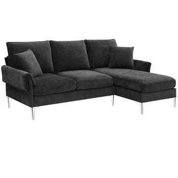 Секционный диван-трансформер, современный L-образный диван из синели