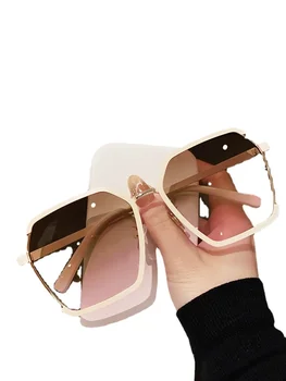 Yy Металлические солнцезащитные очки без оправы, женские солнцезащитные очки для путешествий с защитой от ультрафиолета Street Shot, с защитой от уличного света