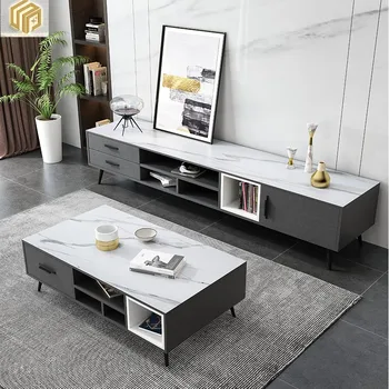 2022 Новый итальянский стиль минималистской роскоши Nordic modern rock plate чайный столик ТВ шкаф комбинированная мебель для гостиной