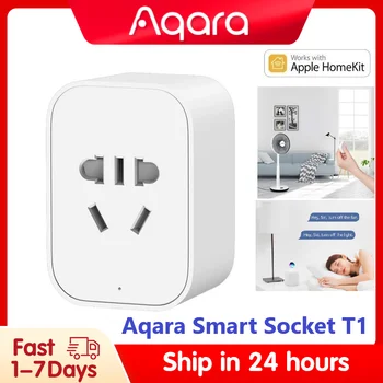 Aqara Smart Socket T1 Статистика Электричества Беспроводная Розетка с Дистанционным управлением Zigbee 3.0 Работает Для HomeKit Aqara Home APP ZNCZ15LM