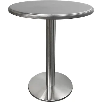 Маленький круглый столик из нержавеющей стали, кофейня, открытый бар, Металлический стол в индустриальном стиле