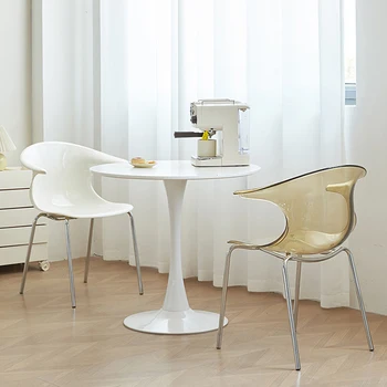 Прозрачные стулья для гостиной С акцентом на скандинавскую спинку Кухонные стулья С эргономичными пластиковыми подоконниками Мебель для дома в салоне LJ50DC