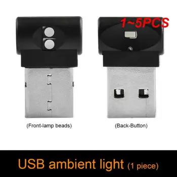 1-5 Шт. Светодиодный ночник, автомобильная цветная атмосферная лампа, мини-USB, сенсорный светильник для помещений, 6 цветов, аварийная лампа, прикроватная тумбочка для гостиной, спальни