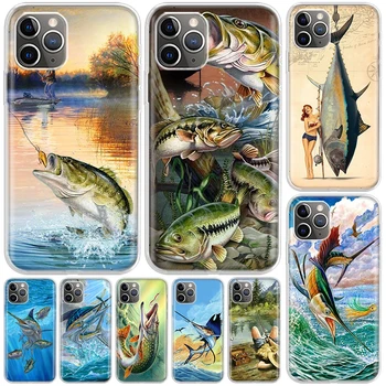Чехол для удочки для морской рыбалки для iPhone 11 14 13 15 Pro Max 12 Mini Apple Phone Case X XR XS 7 Plus 8 + Индивидуальный Pr