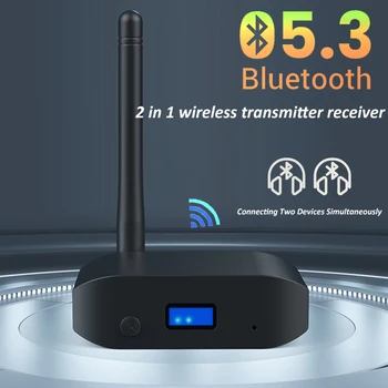 Аудиоприемник-передатчик Bluetooth 5.3 2-в-1 Адаптер Bluetooth 3,5 мм Разъем Aux RCA Стерео Музыкальный беспроводной адаптер для телевизора, автомобильного ПК