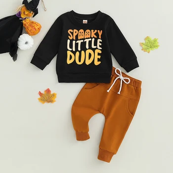 Осенняя одежда для новорожденных мальчиков, толстовки с длинными рукавами и буквенным принтом 
