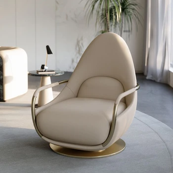 Кожаный диван 2022 новое креативное кресло для гостиной в итальянском стиле, легкое роскошное односпальное кресло-диван