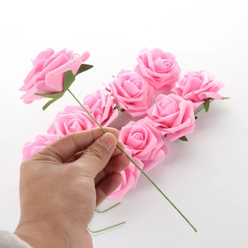 Искусственные цветы, розовое украшение для свадебной вечеринки своими руками, искусственная роза